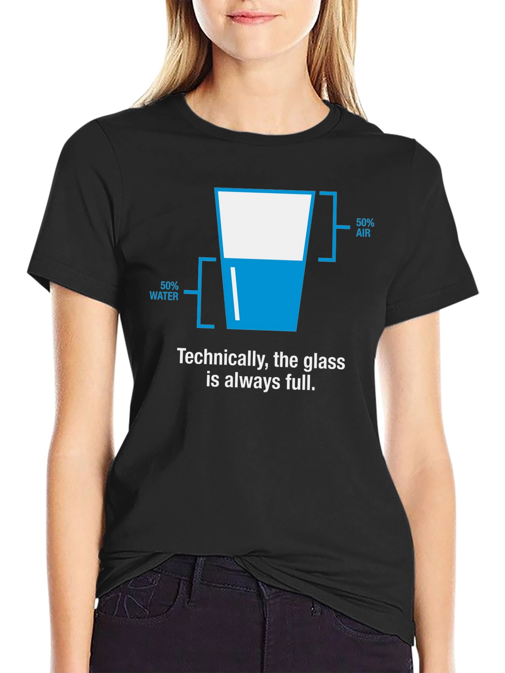 Technically Full Glass T-Shirt - Funny Science Tee