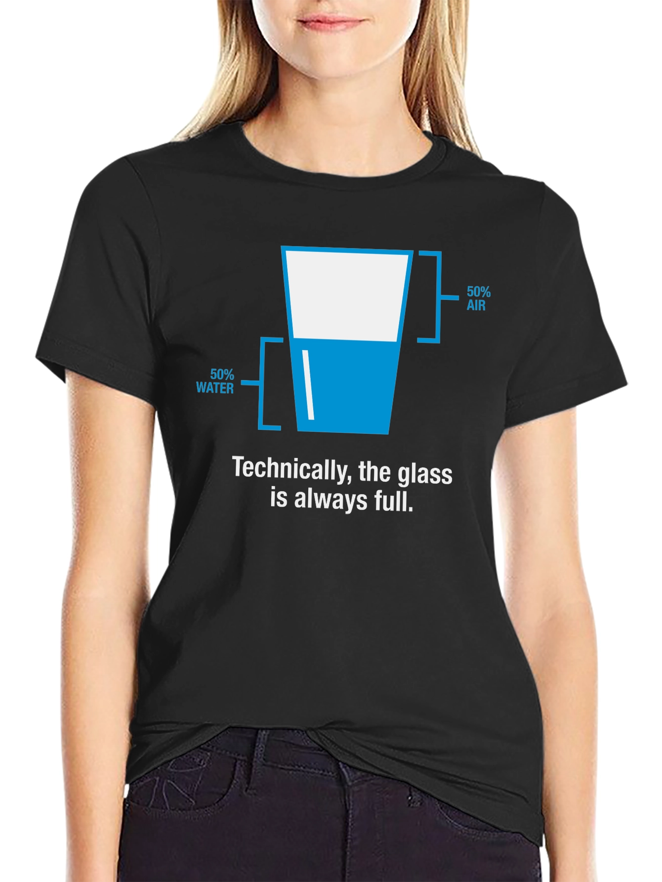 Technically Full Glass T-Shirt - Funny Science Tee
