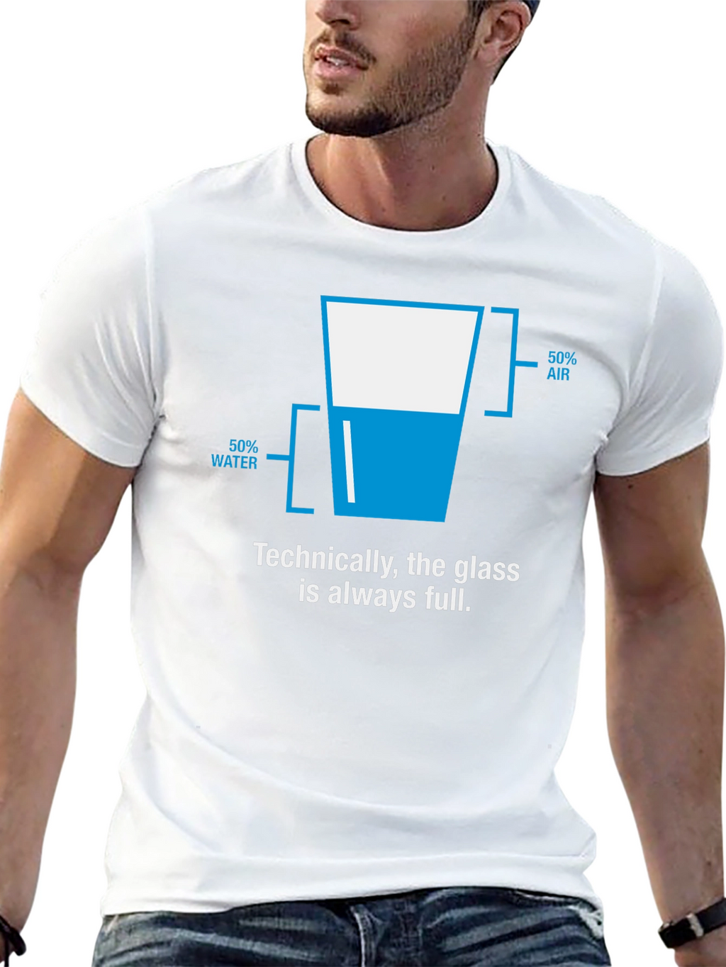 Technically Full Glass T-Shirt - Funny Science Tee