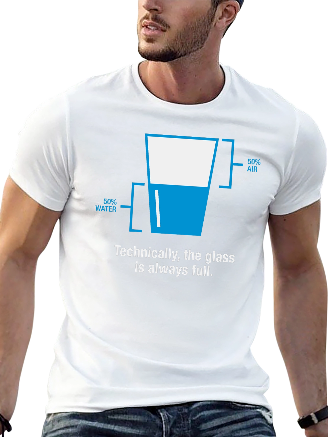 Technically Full Glass T-Shirt - Funny Science Tee