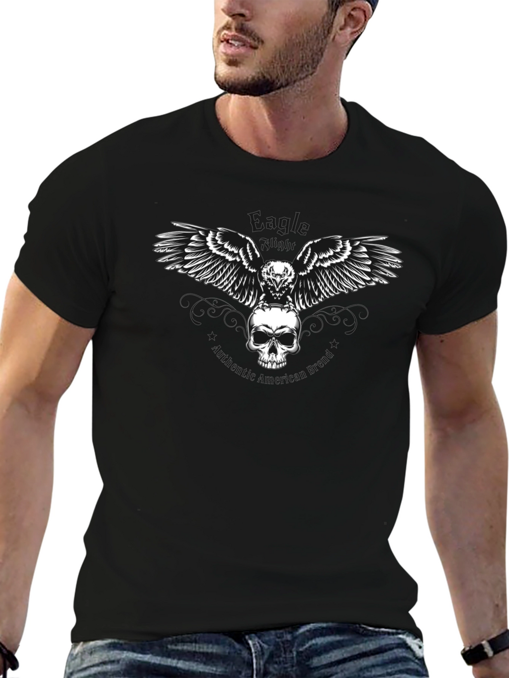 Skull & Raven Graphic Tee - Mens Black T-Shirt