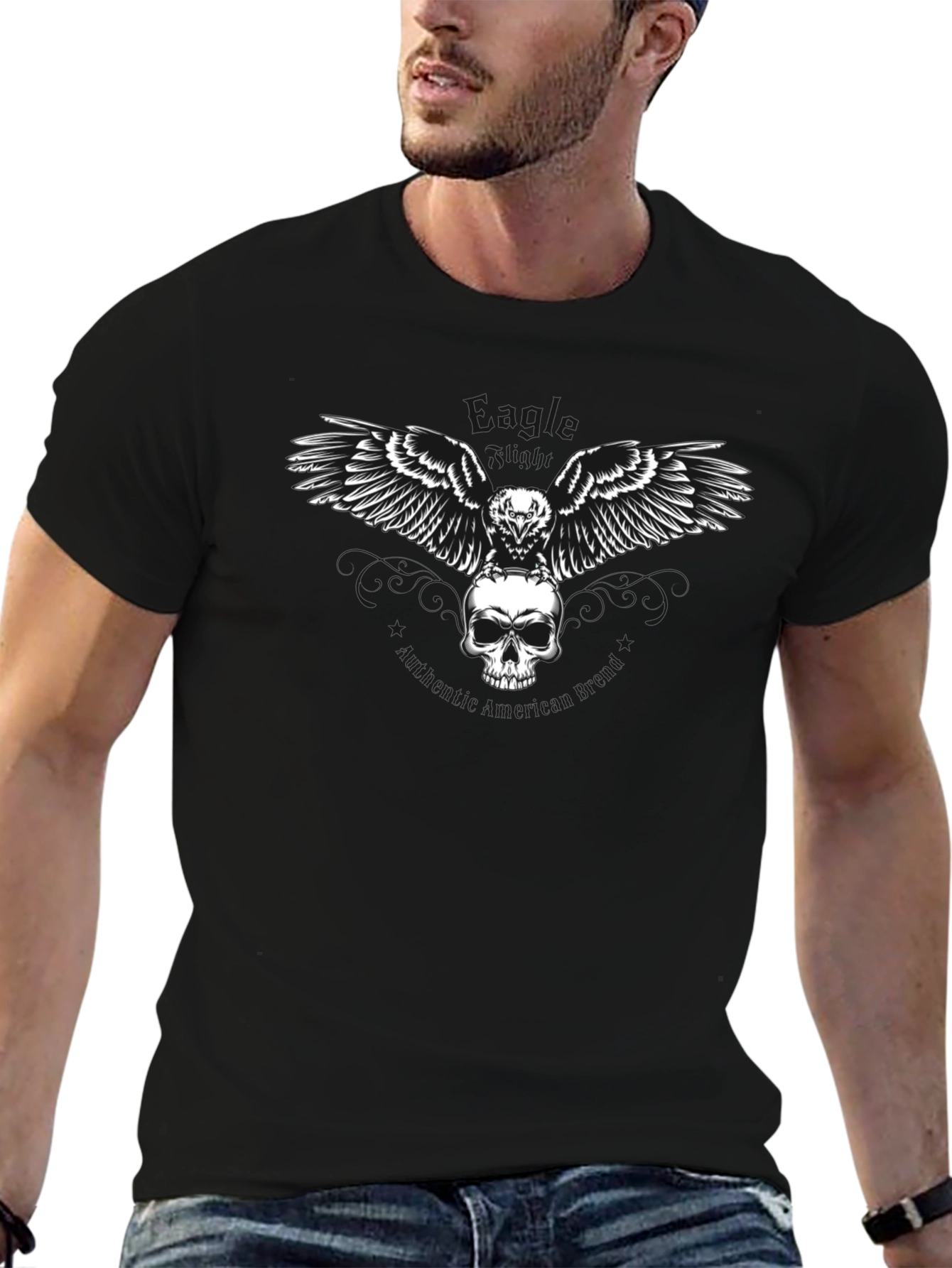Skull & Raven Graphic Tee - Mens Black T-Shirt
