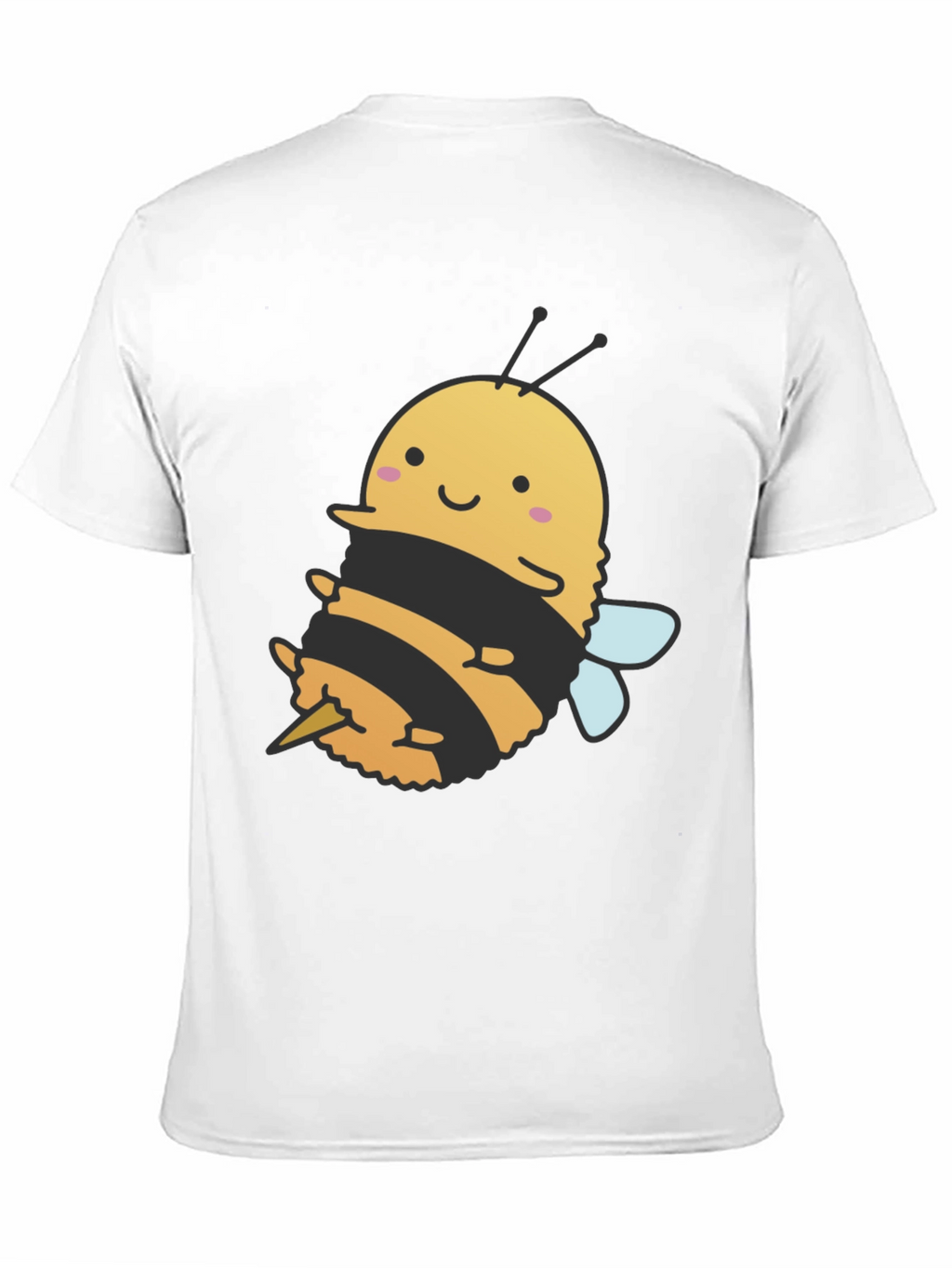 Cute Bee Graphic Tee - Black Cotton T-Shirt