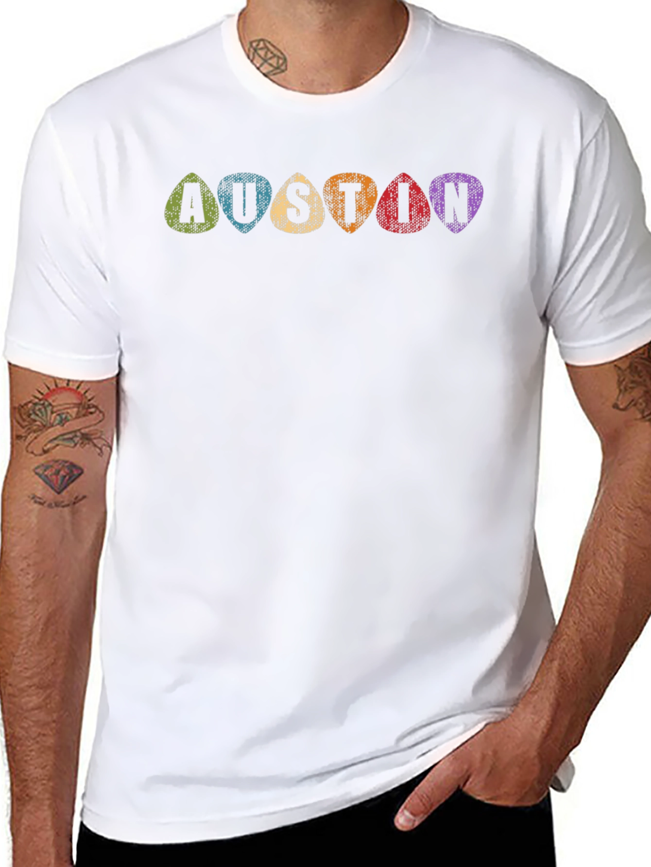 Austin Guitar Pick Tee - Music City Style