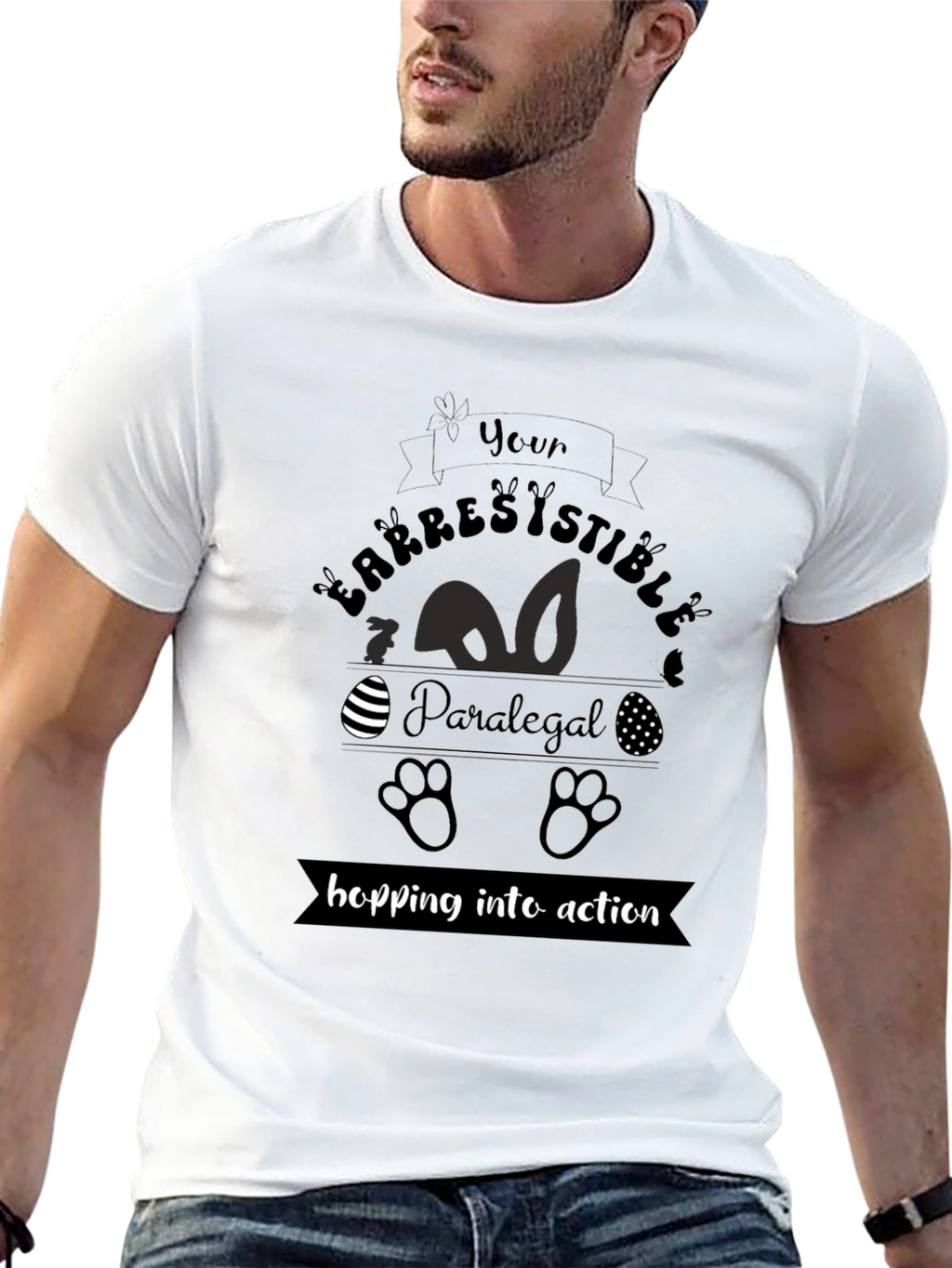Irresistible Paralegal Easter T-Shirt - Hopping into Action