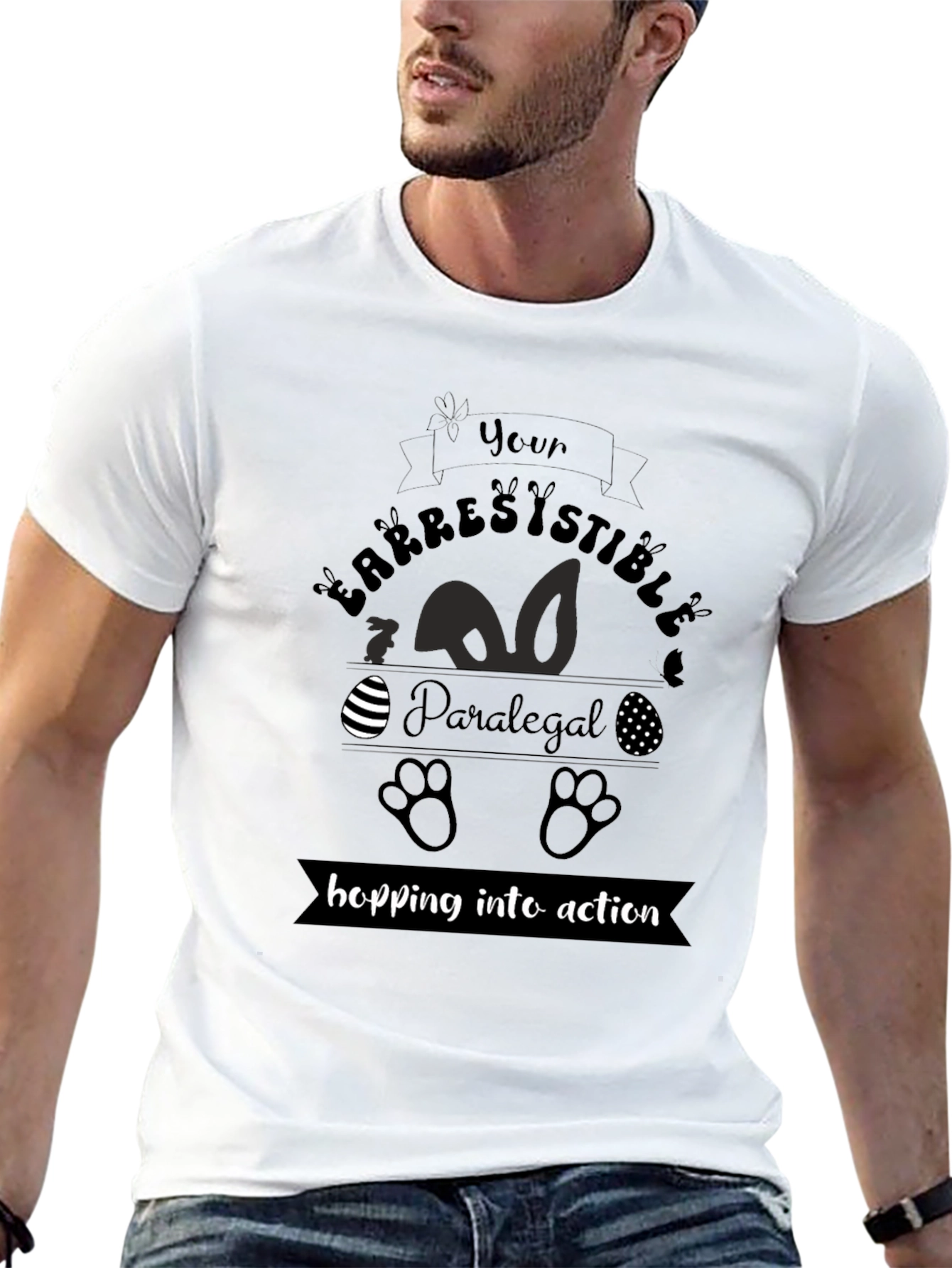 Irresistible Paralegal Easter T-Shirt - Hopping into Action