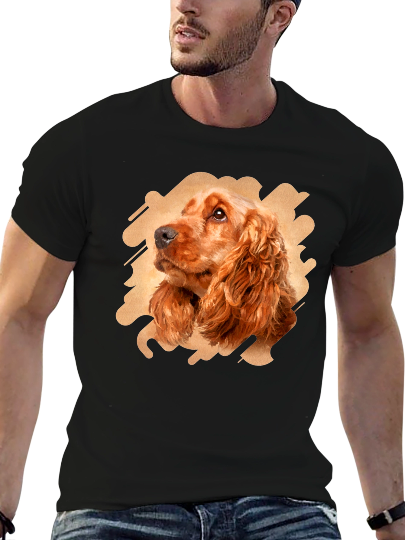 Dog Breed Portrait Black T-Shirt