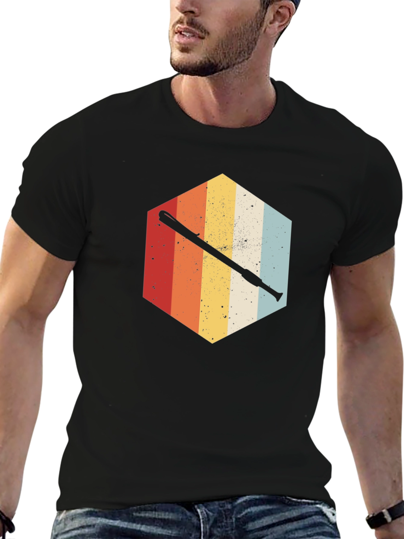 Retro Baseball Bat T-Shirt - Vintage Style Graphic Tee