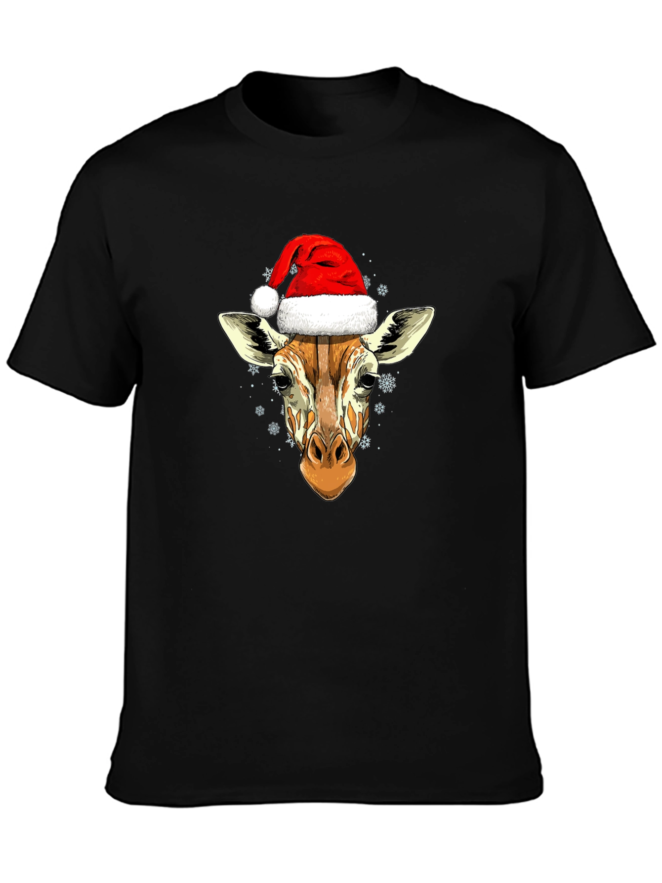 Giraffe Santa Hat Graphic Tee