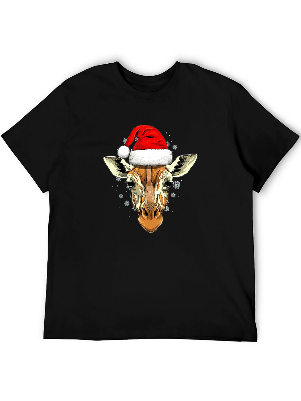 Giraffe Santa Hat Graphic Tee