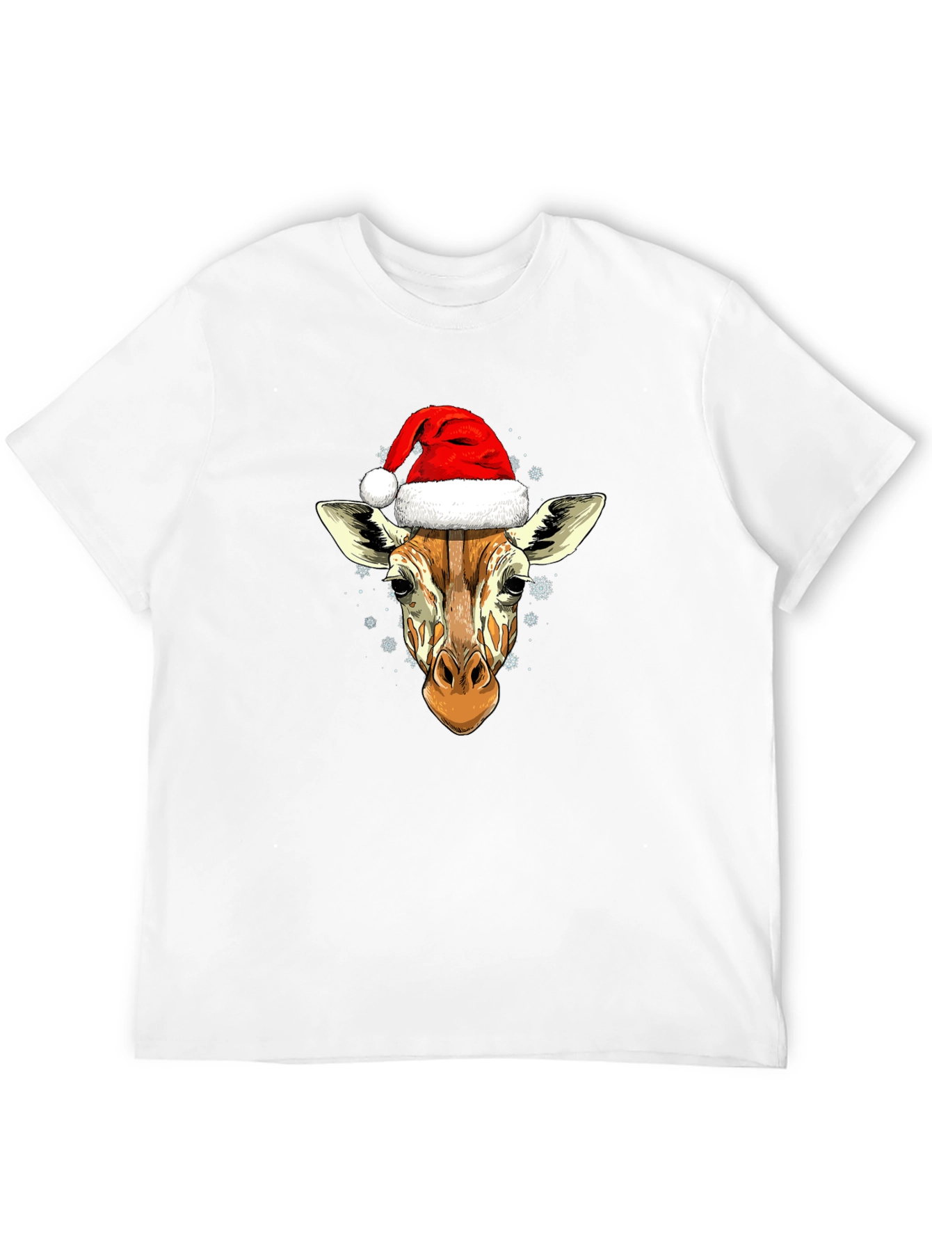Giraffe Santa Hat Graphic Tee