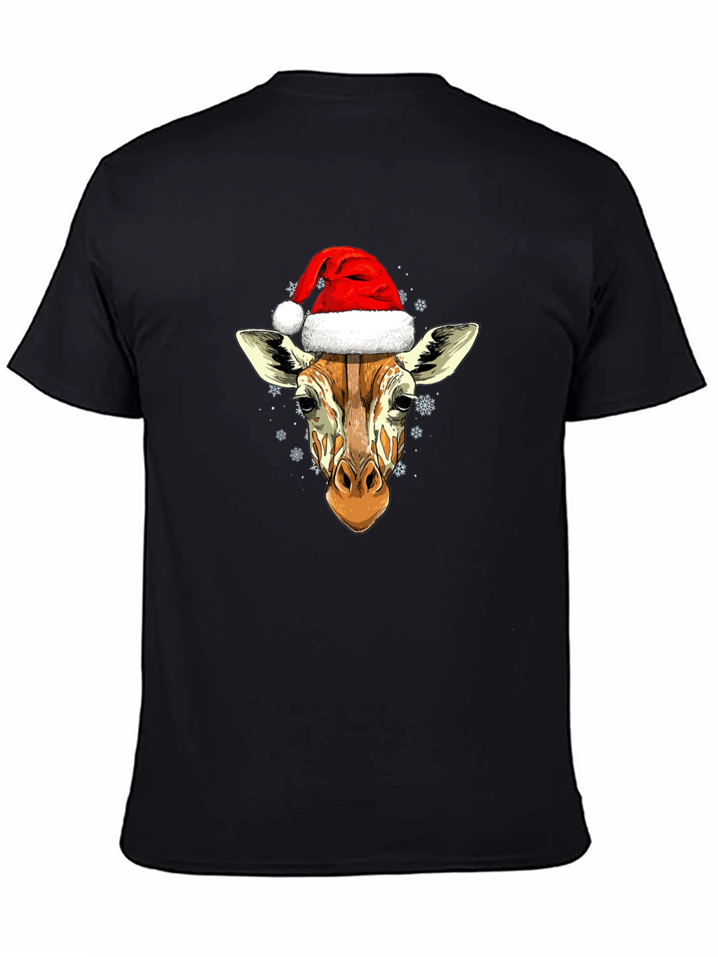 Giraffe Santa Hat Graphic Tee