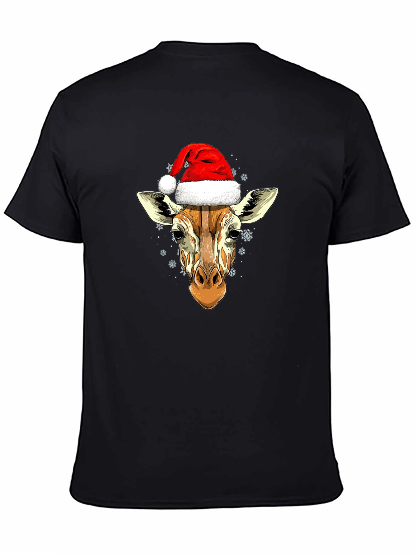 Giraffe Santa Hat Graphic Tee