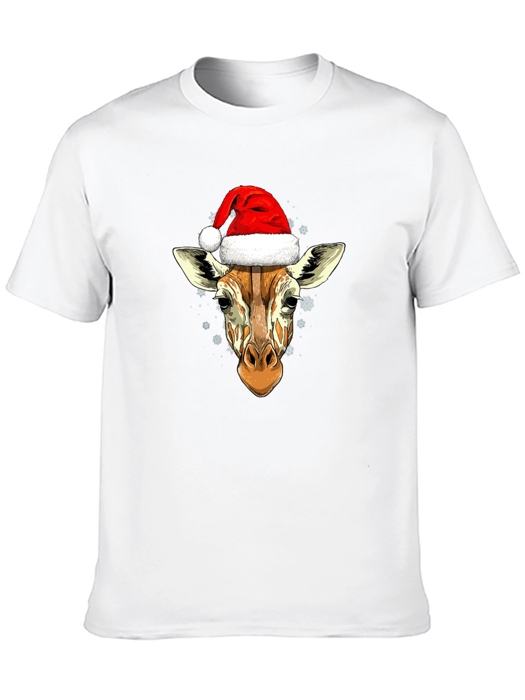Giraffe Santa Hat Graphic Tee