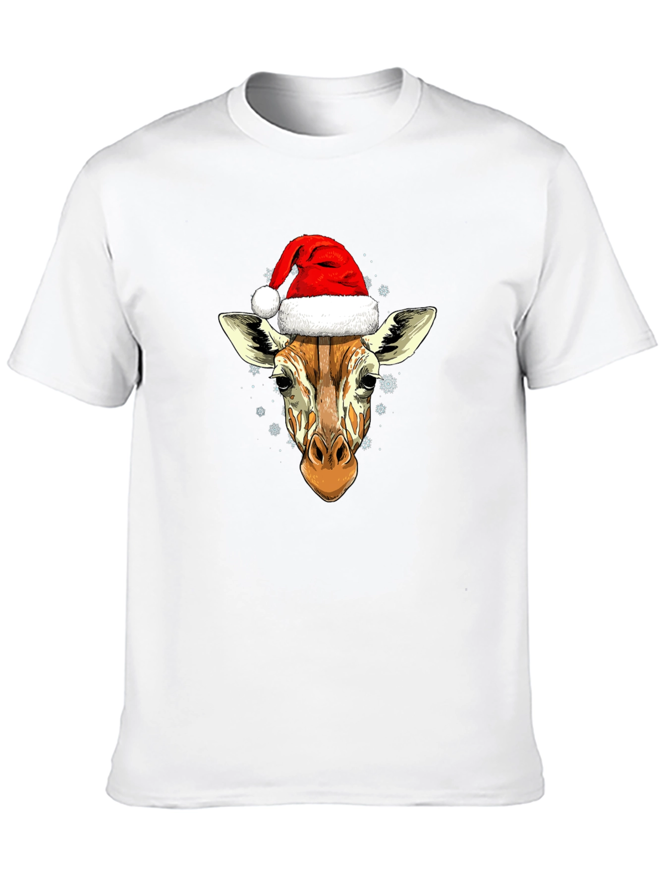 Giraffe Santa Hat Graphic Tee
