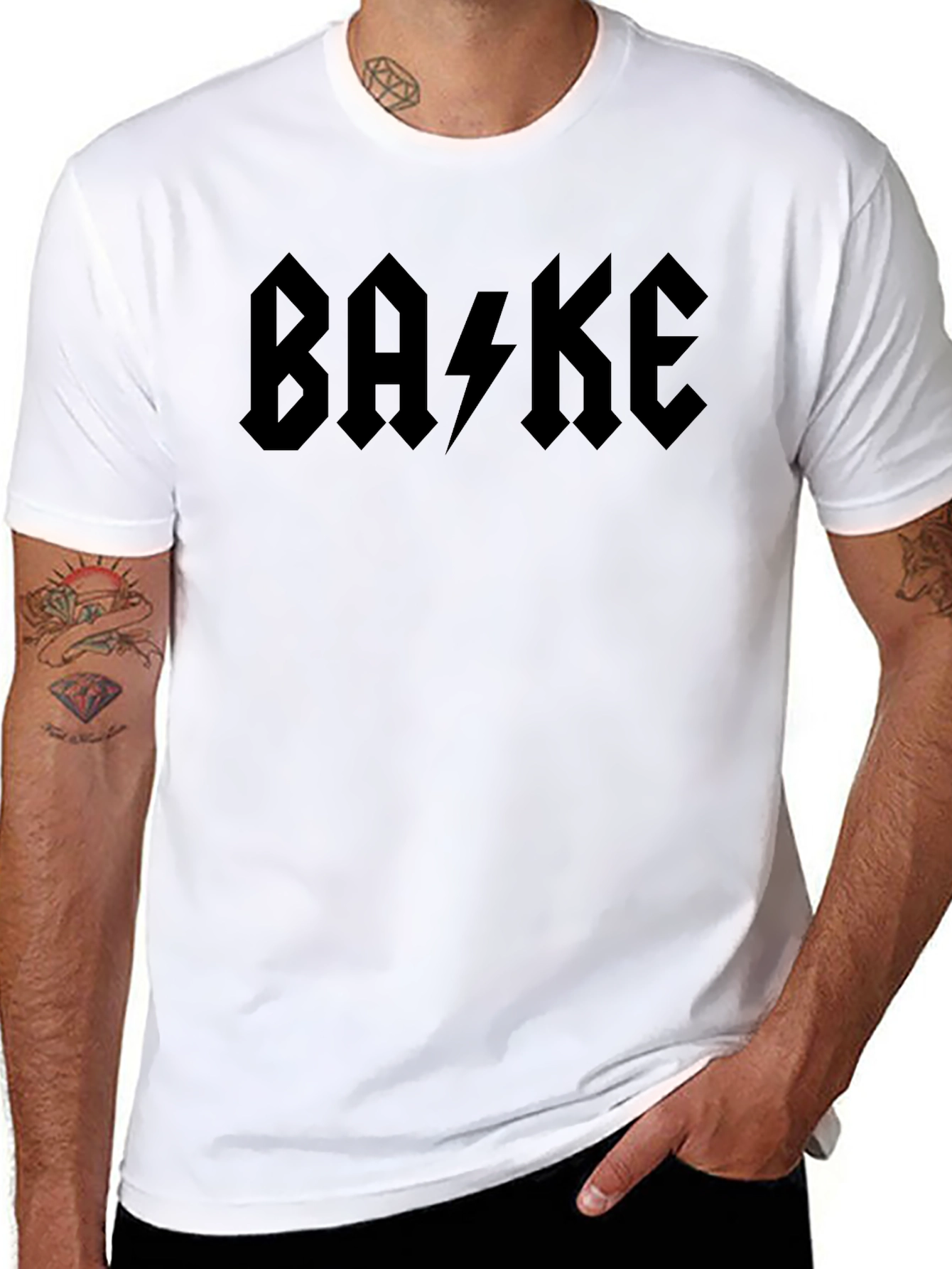 BA⚡KE Black Graphic T-Shirt