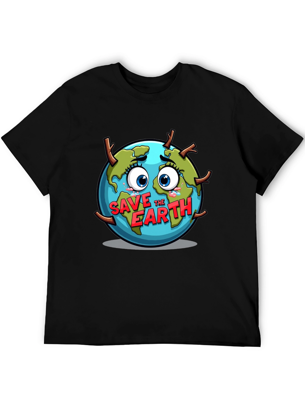 Save the Earth T-Shirt - Black Crew Neck