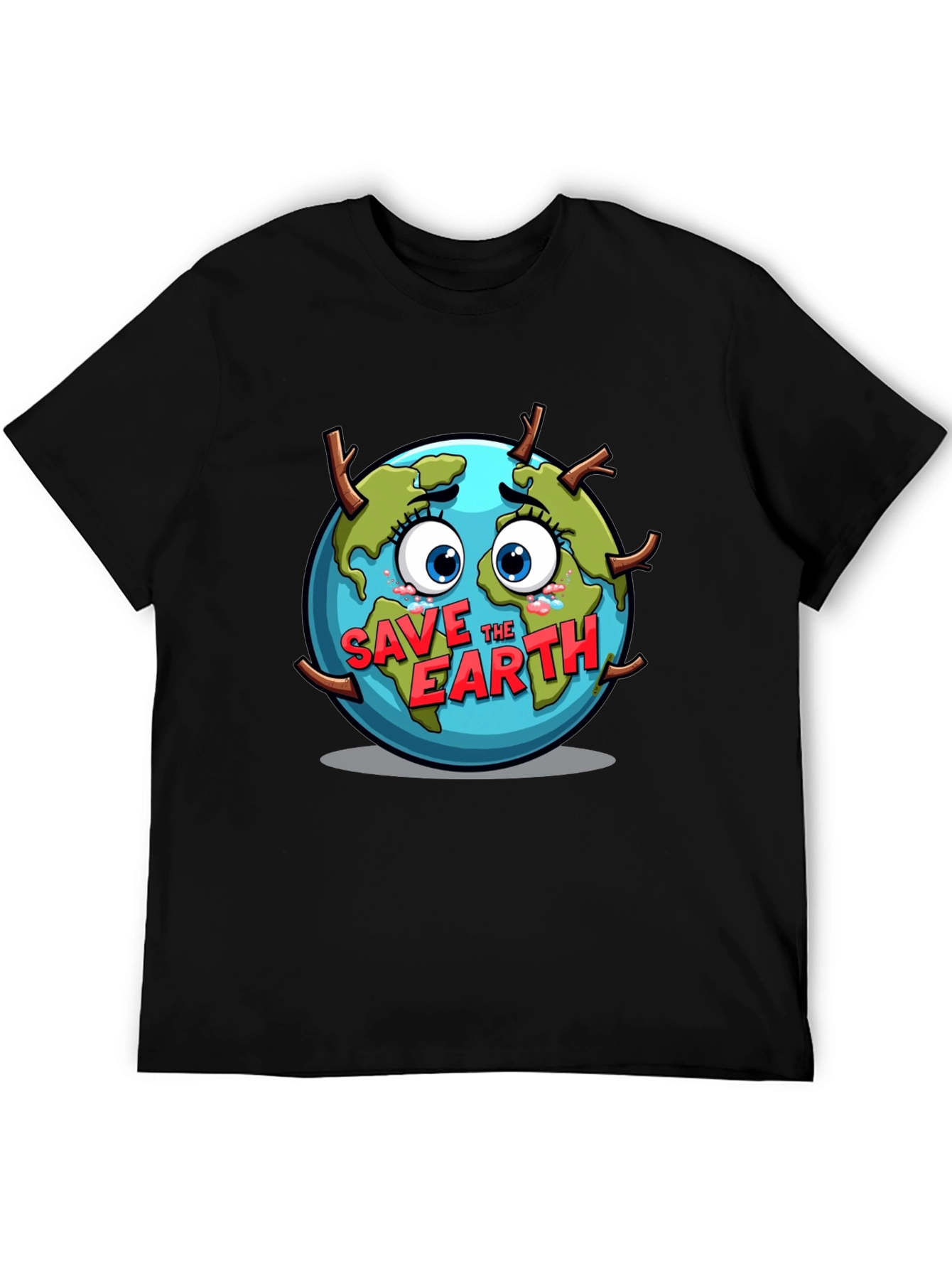 Save the Earth T-Shirt - Black Crew Neck