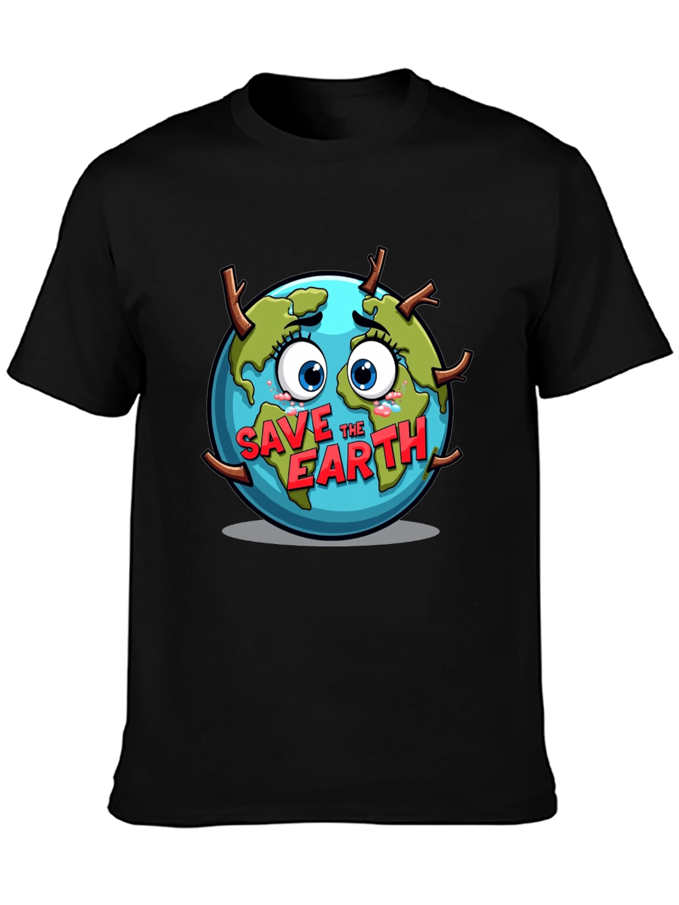 Save the Earth T-Shirt - Black Crew Neck