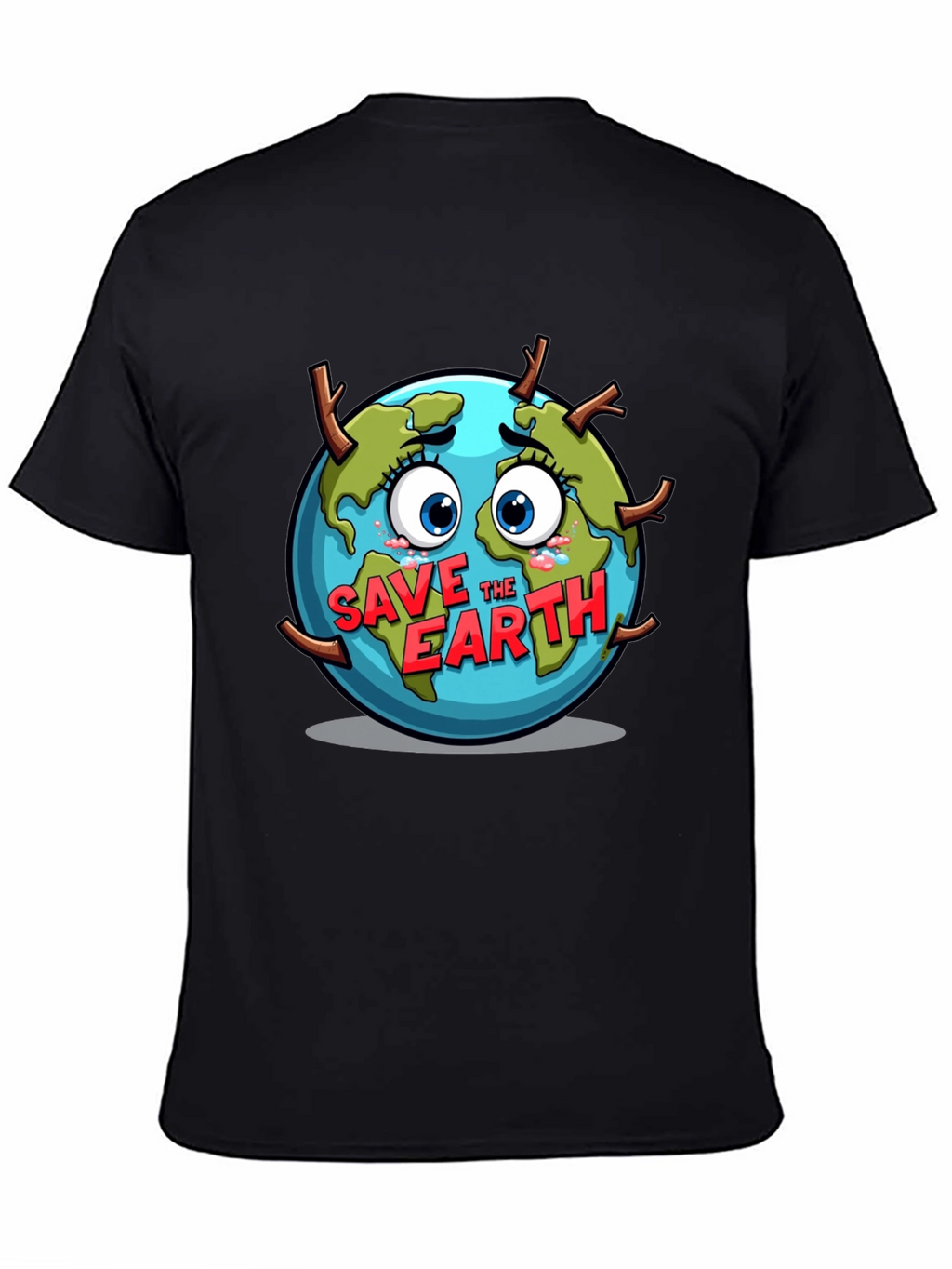 Save the Earth T-Shirt - Black Crew Neck