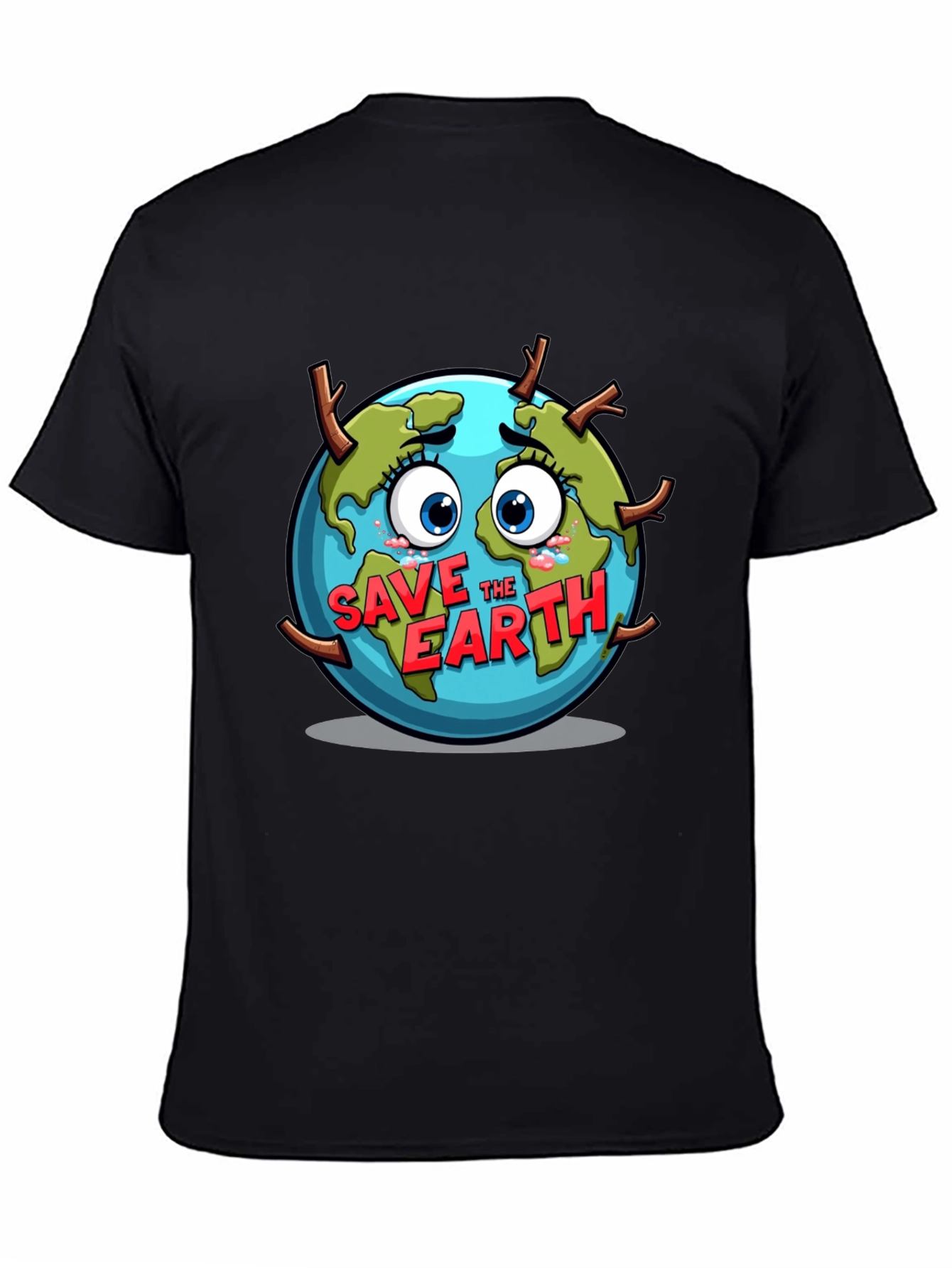 Save the Earth T-Shirt - Black Crew Neck