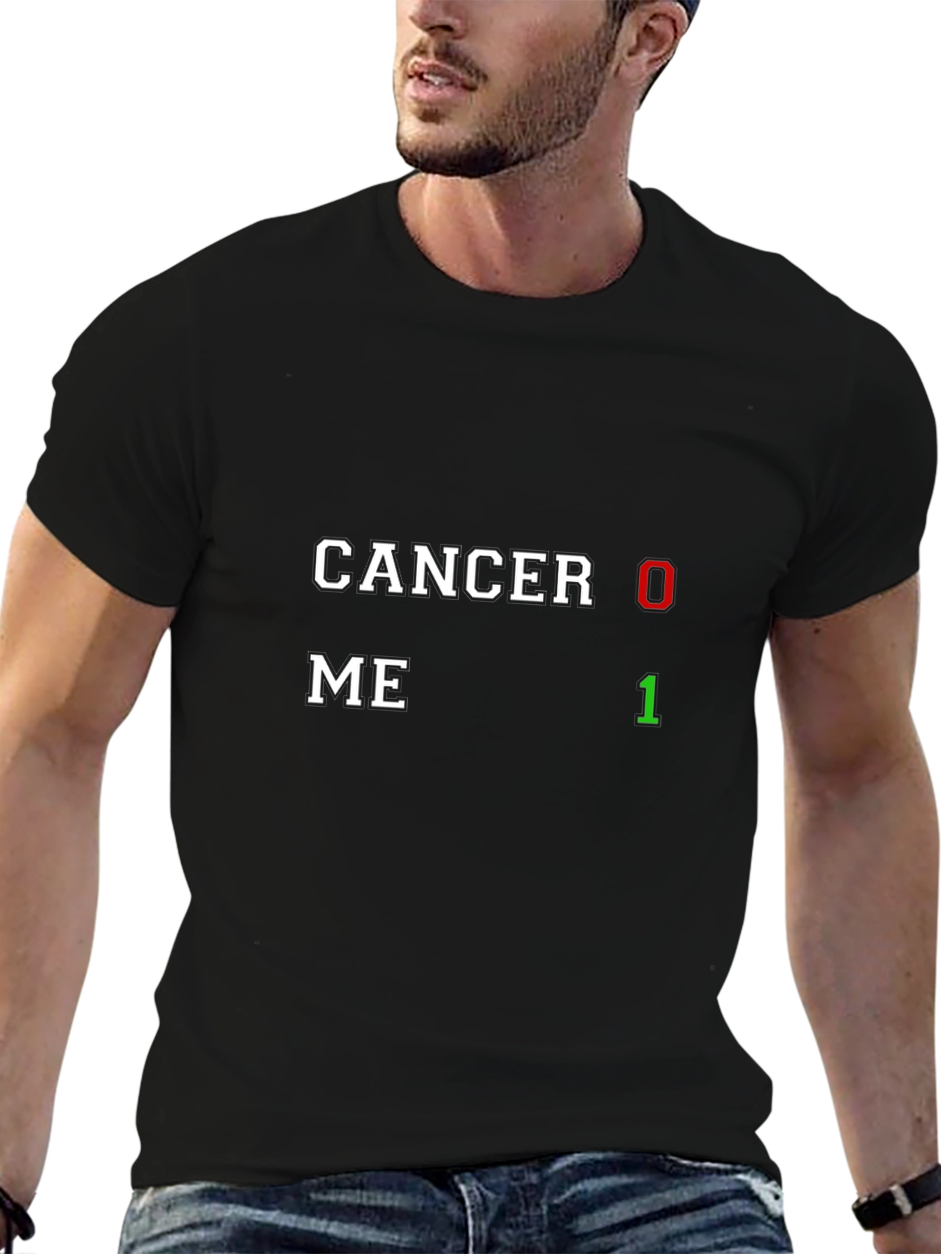 Cancer 0 Me 1 T-Shirt Black