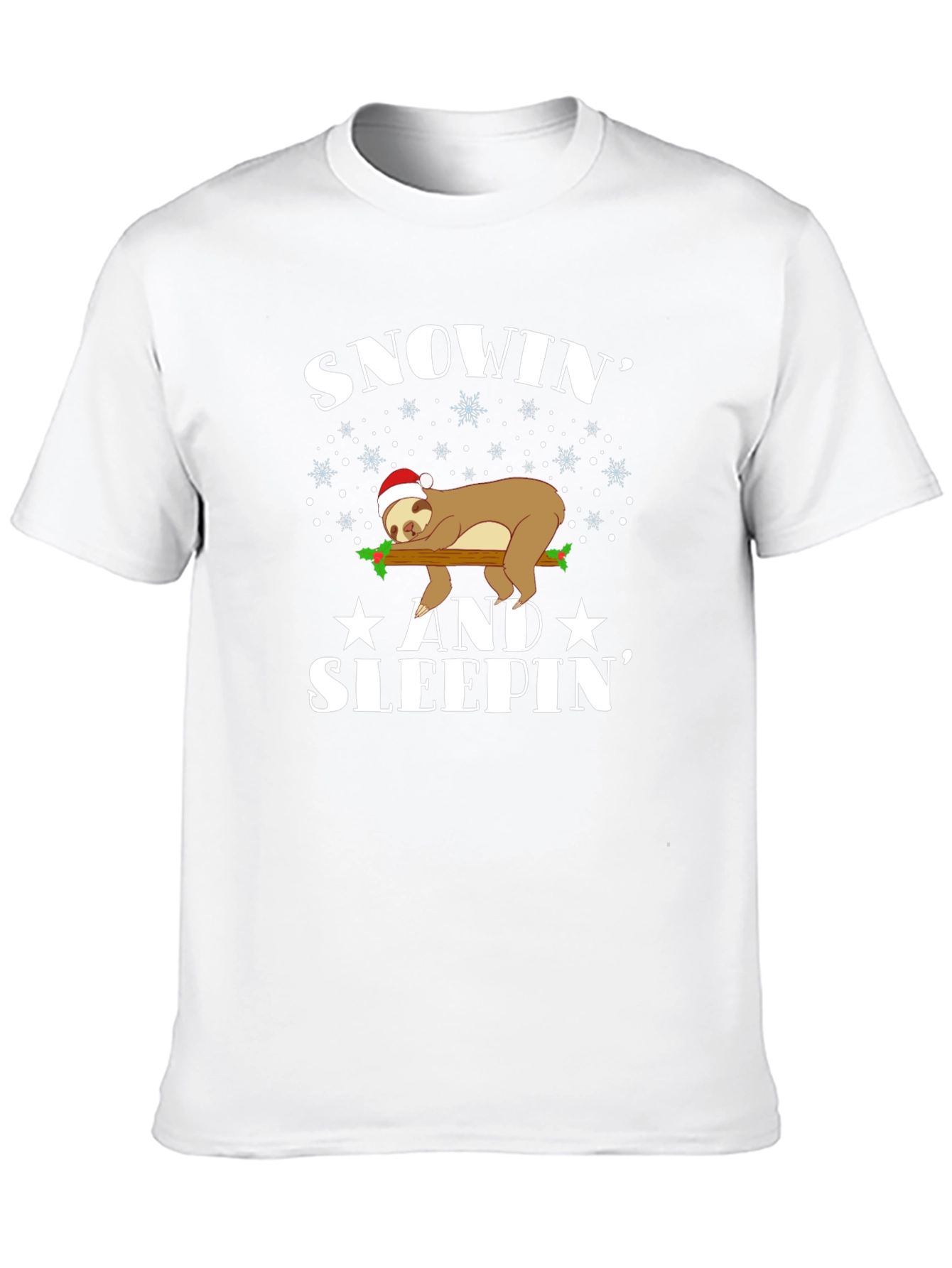 Snowin and Sleepin Sloth Christmas Tee