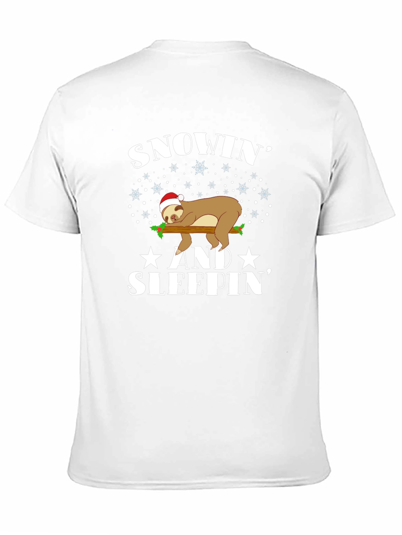 Snowin and Sleepin Sloth Christmas Tee