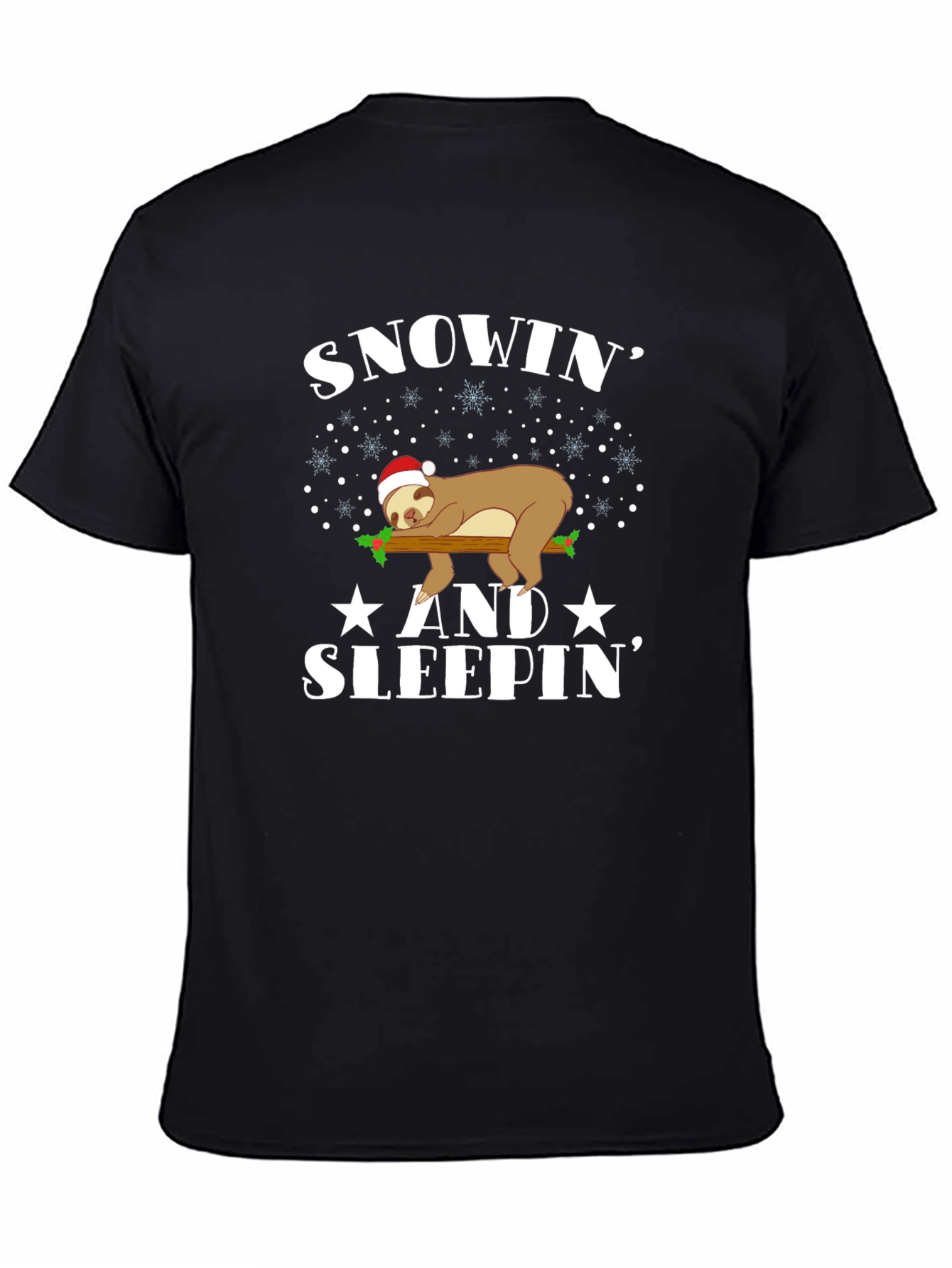 Snowin and Sleepin Sloth Christmas Tee