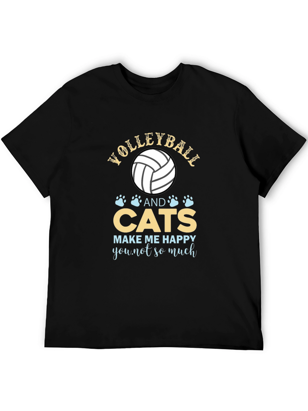 Volleyball and Cats Graphic T-Shirt