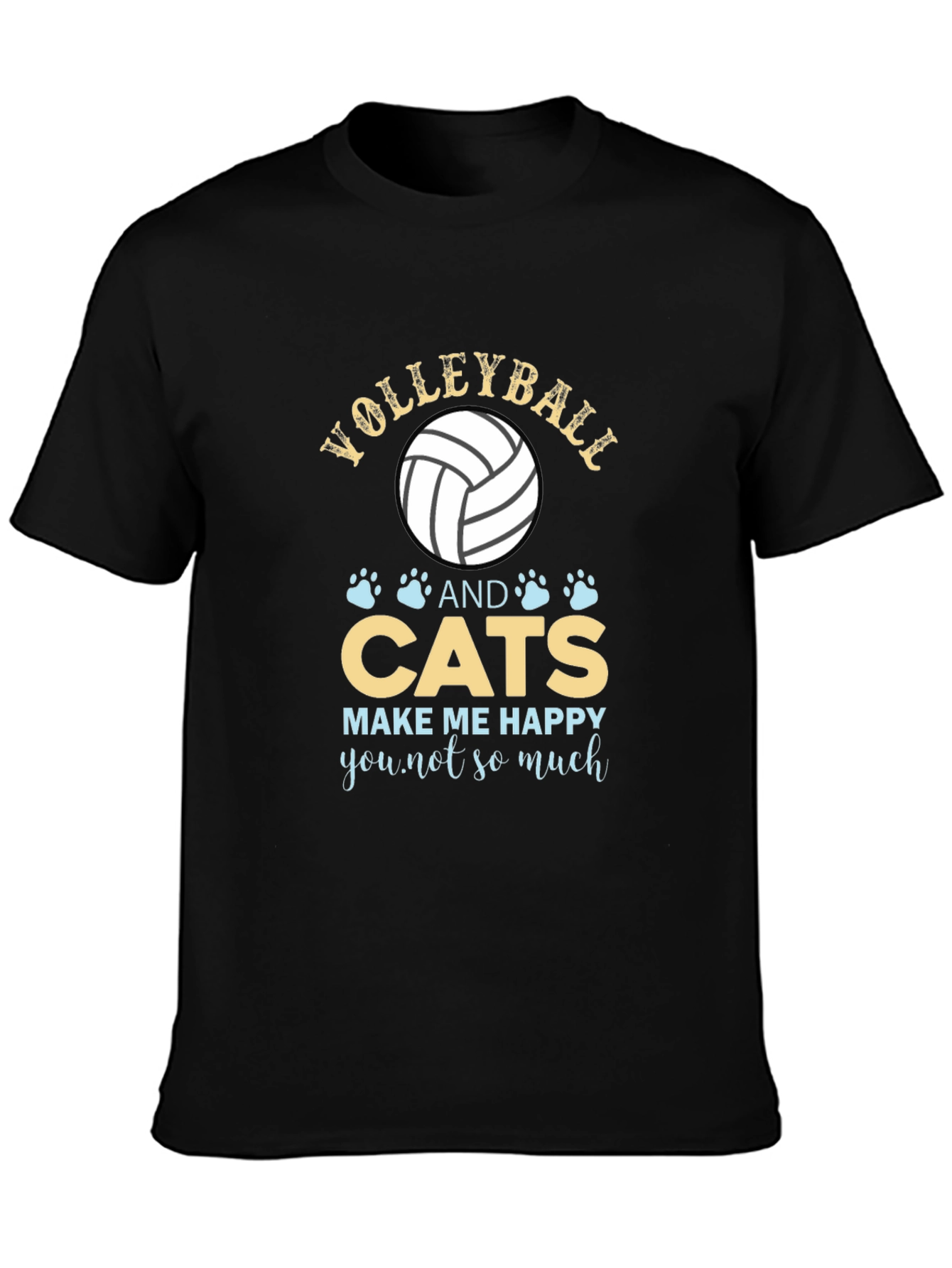 Volleyball and Cats Graphic T-Shirt
