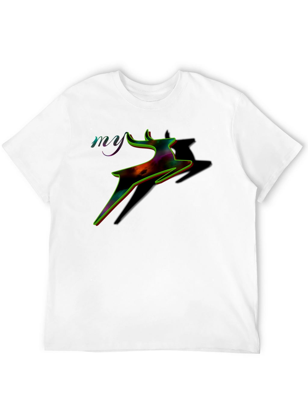 Colorful Deer Graphic T-Shirt