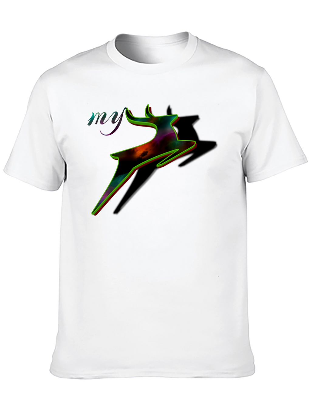 Colorful Deer Graphic T-Shirt