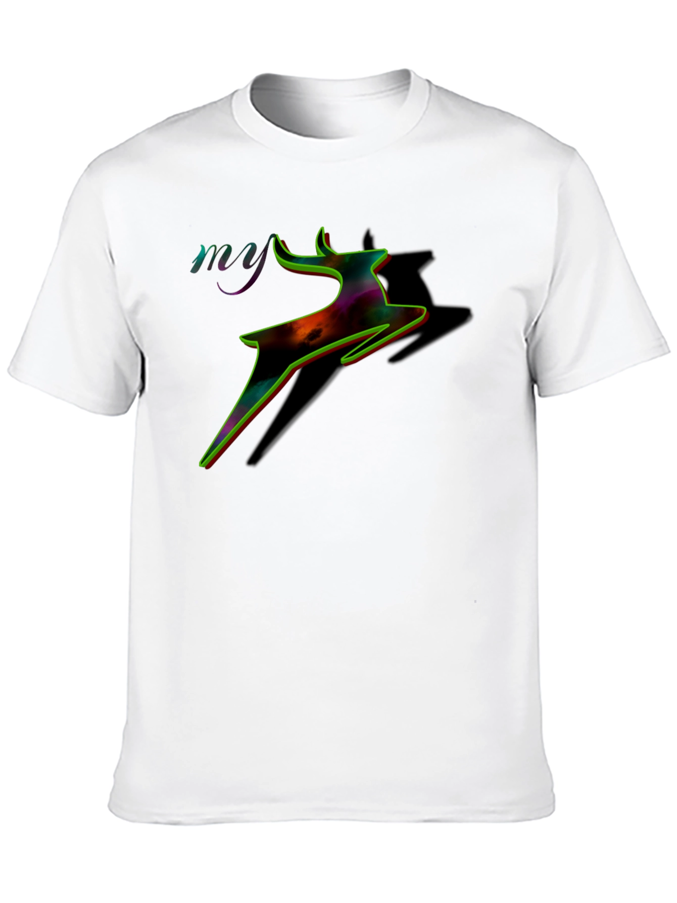 Colorful Deer Graphic T-Shirt