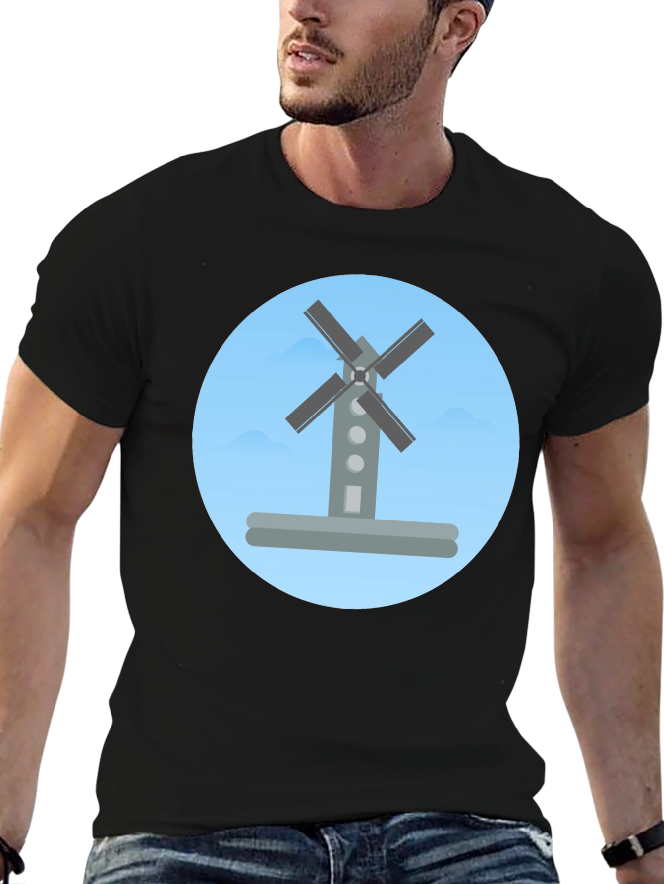Windmill Graphic Tee -  Modern Stylish Casual