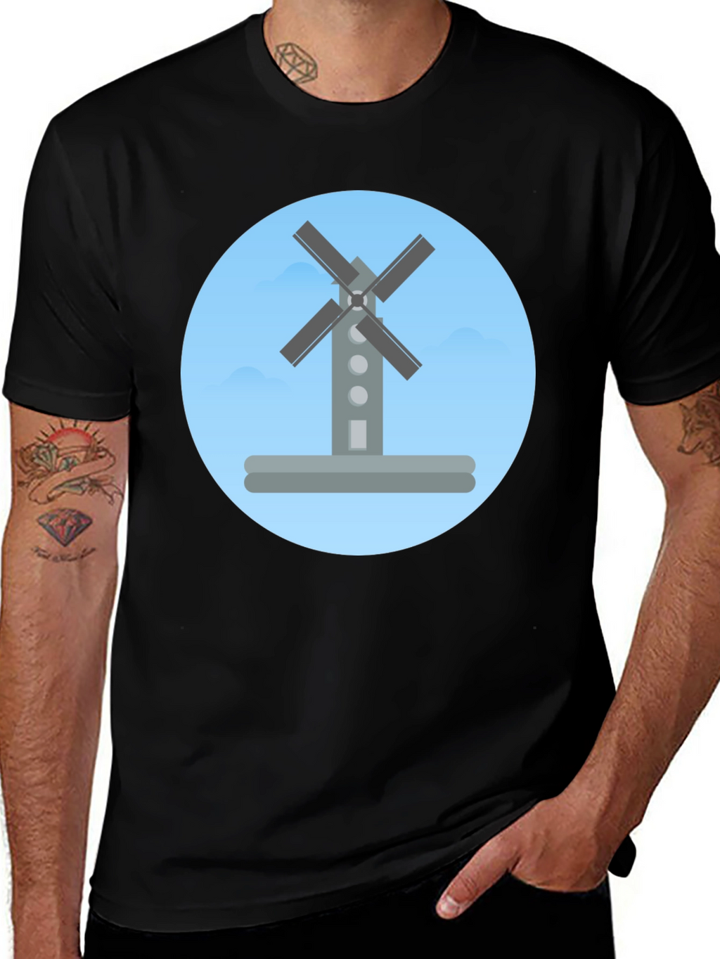 Windmill Graphic Tee -  Modern Stylish Casual