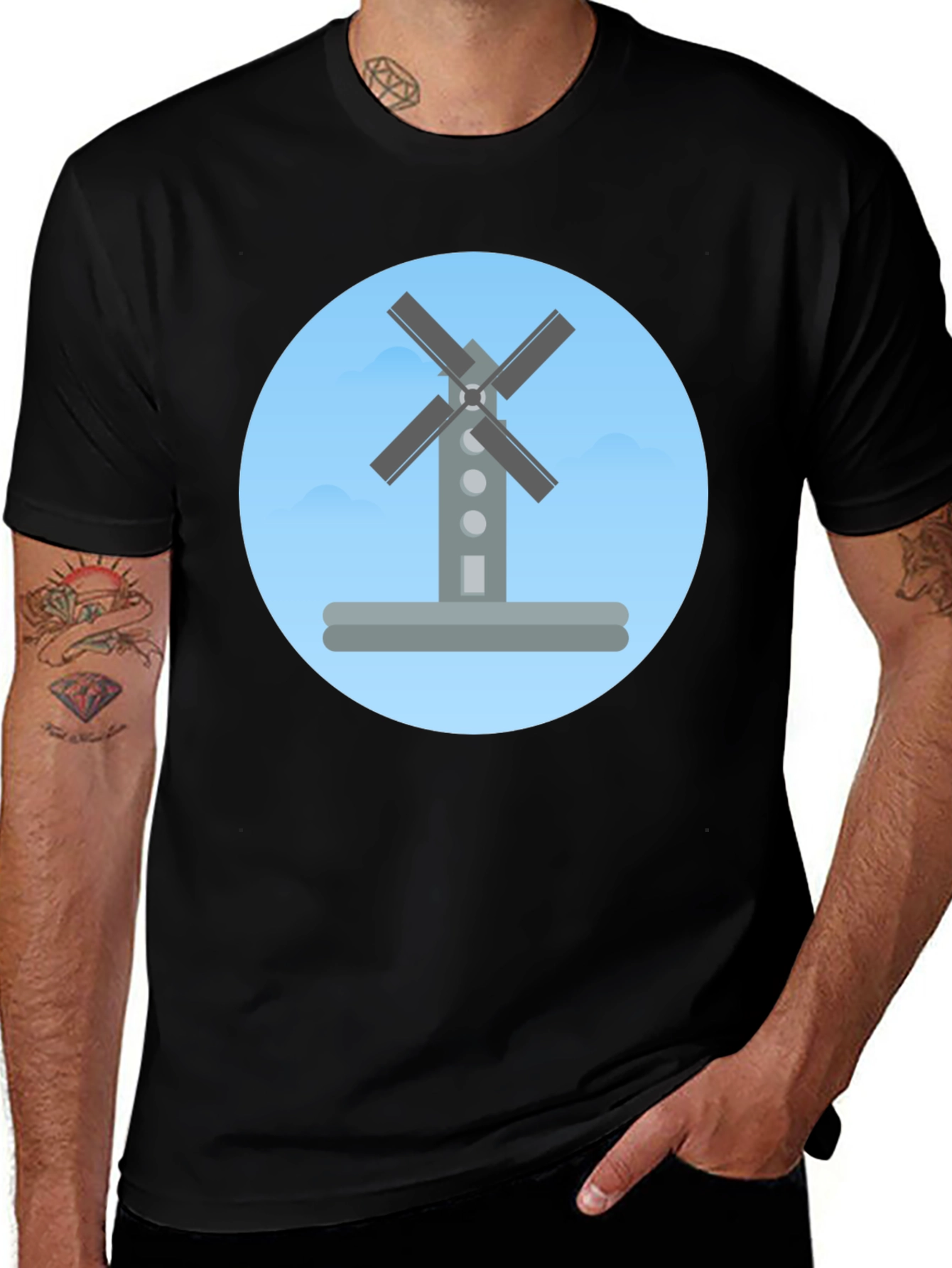 Windmill Graphic Tee -  Modern Stylish Casual