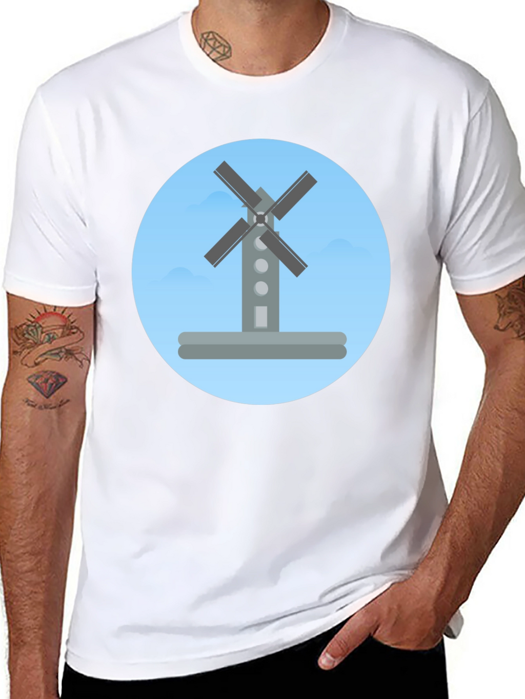 Windmill Graphic Tee -  Modern Stylish Casual
