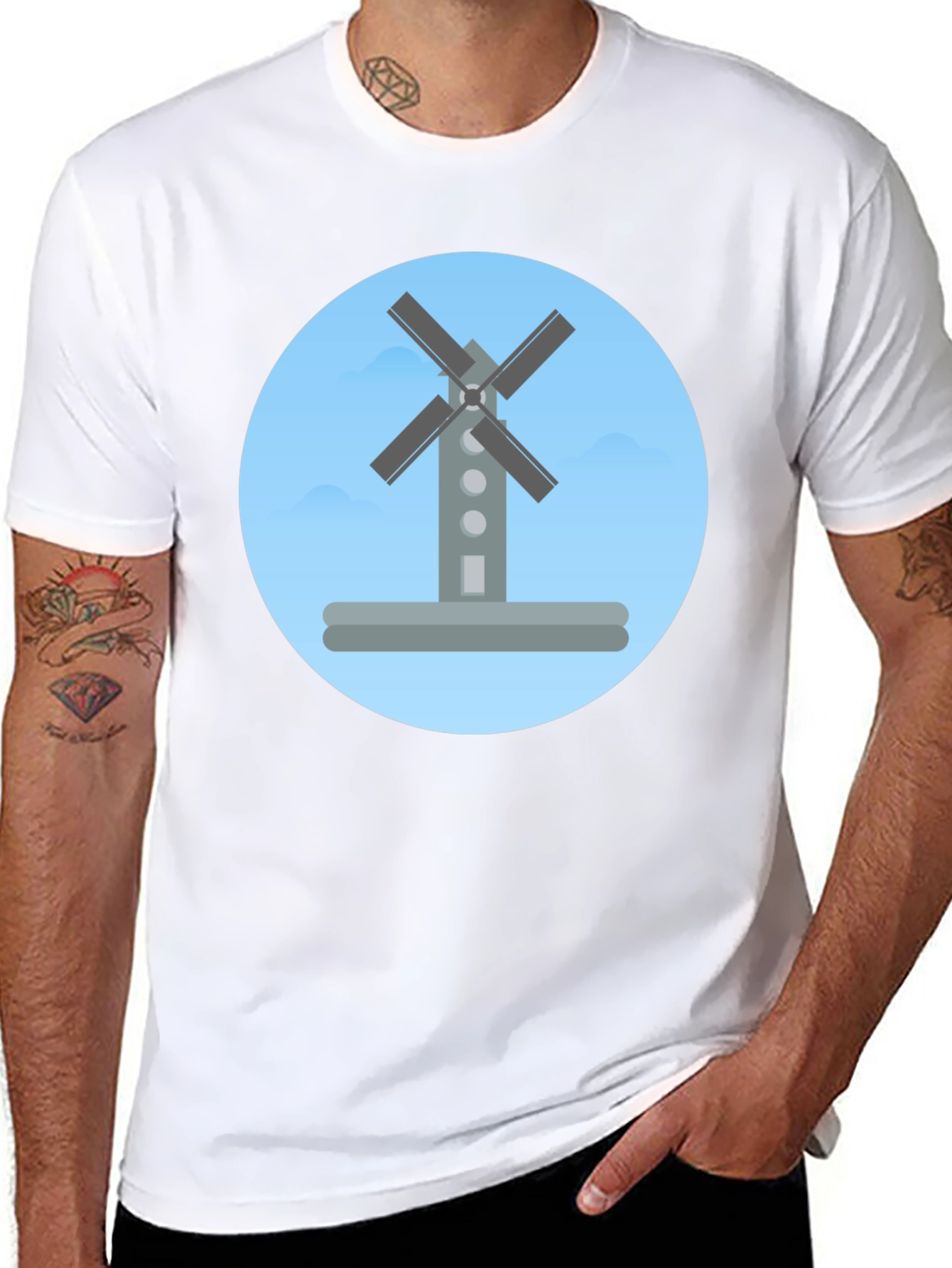 Windmill Graphic Tee -  Modern Stylish Casual