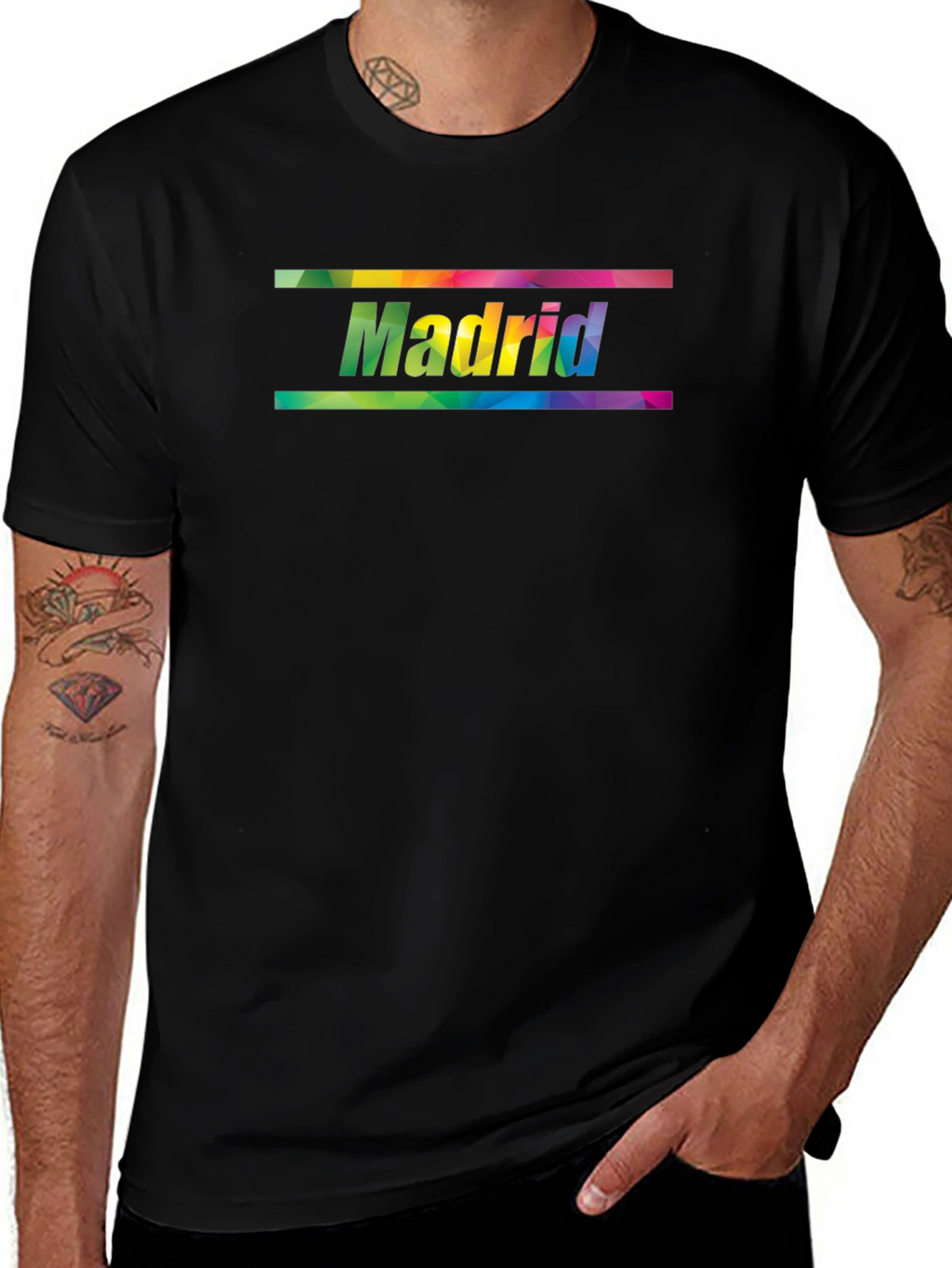 Madrid Rainbow Graphic Print Mens T-Shirt