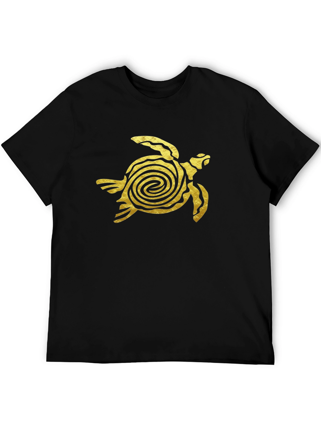 Gold Turtle Graphic Black T-Shirt
