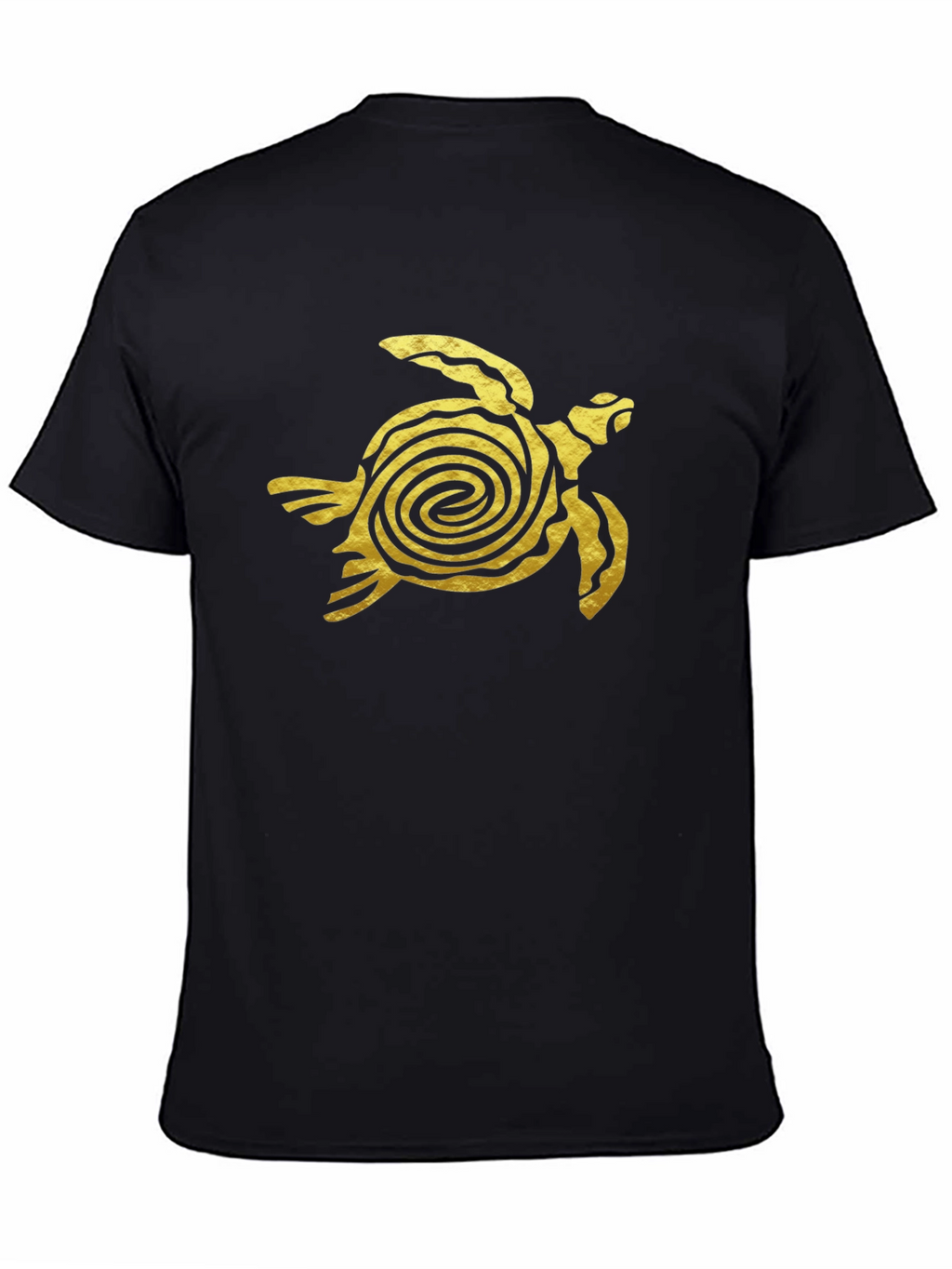 Gold Turtle Graphic Black T-Shirt