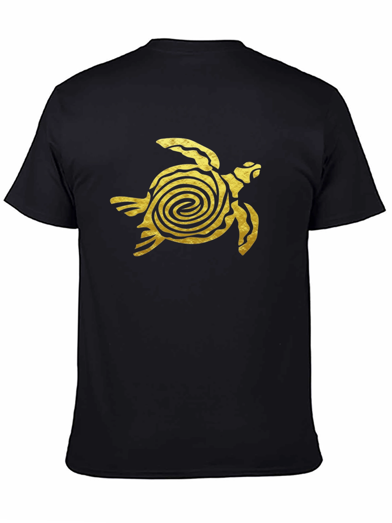 Gold Turtle Graphic Black T-Shirt