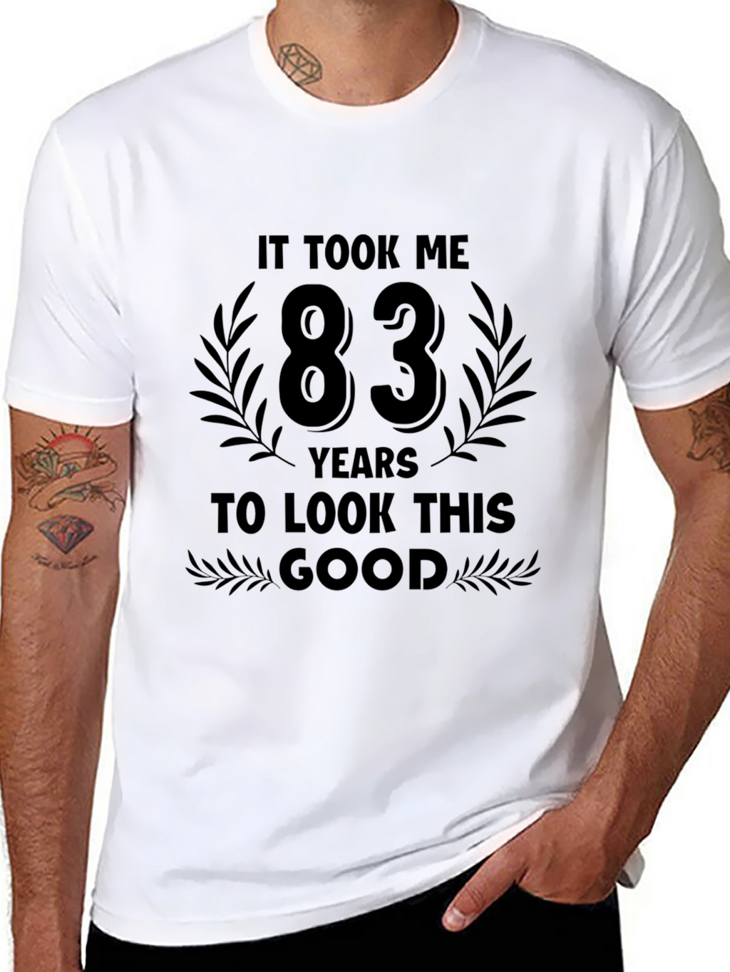 83 Years To Look This Good Black T-Shirt