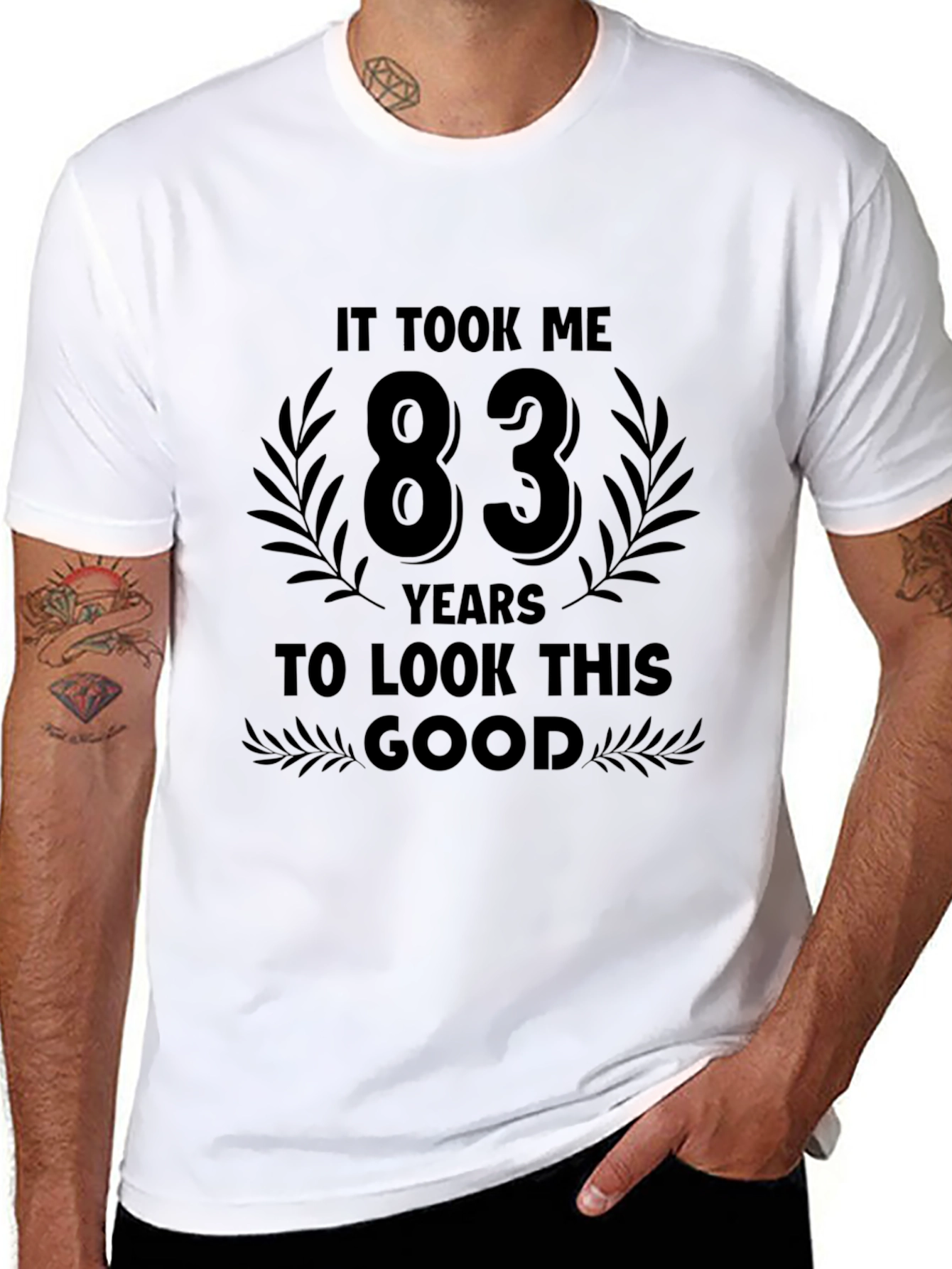 83 Years To Look This Good Black T-Shirt