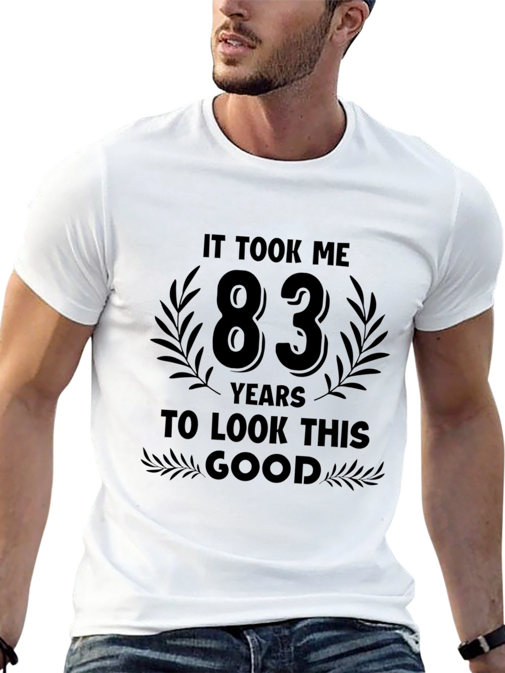 83 Years To Look This Good Black T-Shirt