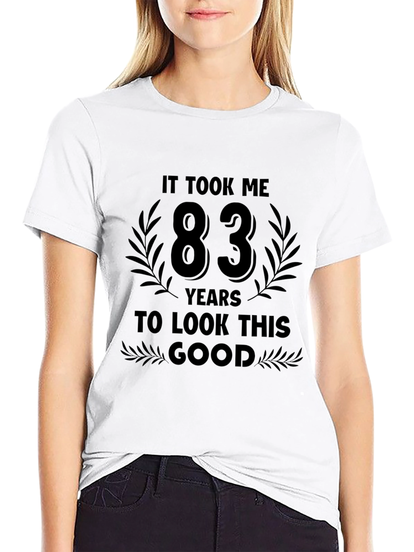 83 Years To Look This Good Black T-Shirt