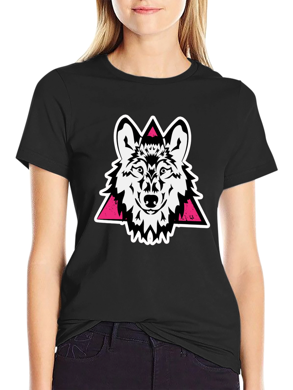 Wolf Graphic Tee - Black Cotton Blend