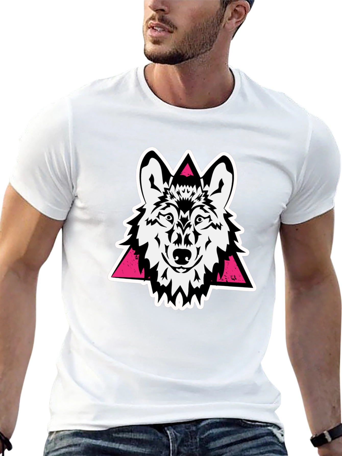 Wolf Graphic Tee - Black Cotton Blend