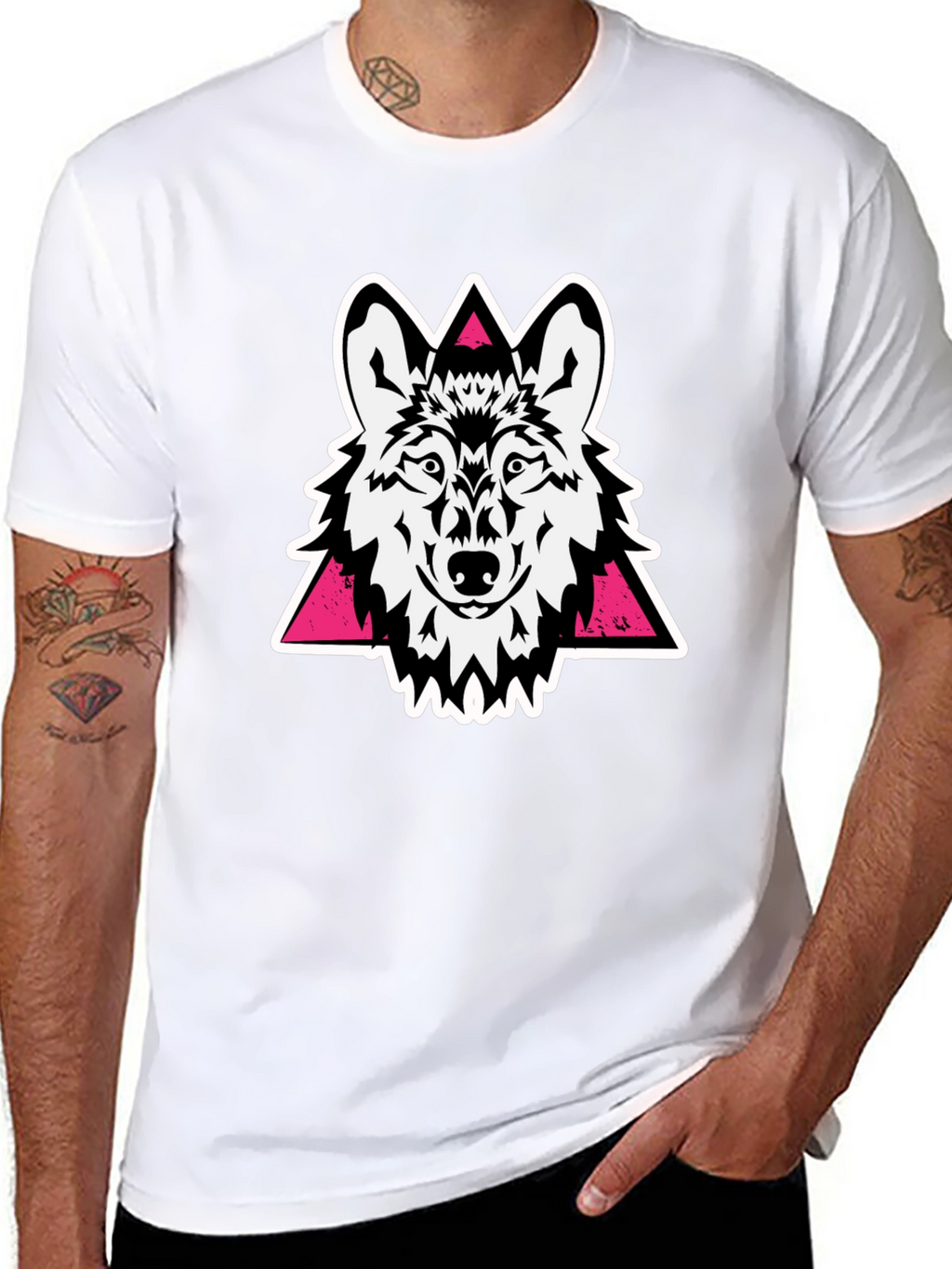 Wolf Graphic Tee - Black Cotton Blend